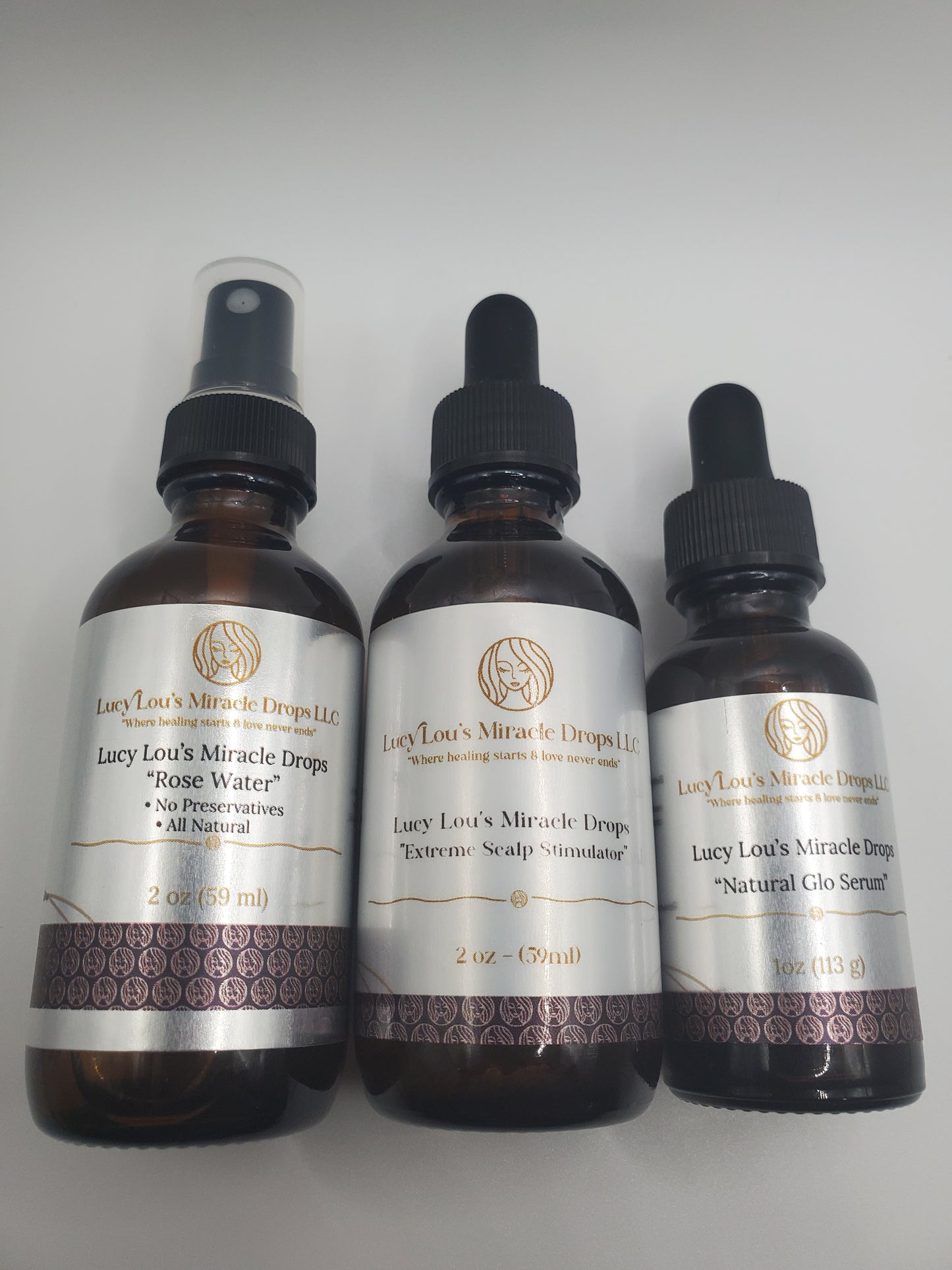 Bundle & Save✨️✨️ Rose Water, Natural Glo Serum, Extreme Scalp Stimulator Oil ( Extra Strength) 2oz